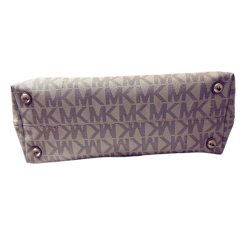 MICHAEL KORS SIGNATURE VANILLA SHOPPING TOTE SHOULDER BAG - Picture 7 of 14